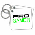 Key Chain - Pro gamer fun gaming job or hobby and proud of it - pro-gamer in black and neon green - stylish text Typography