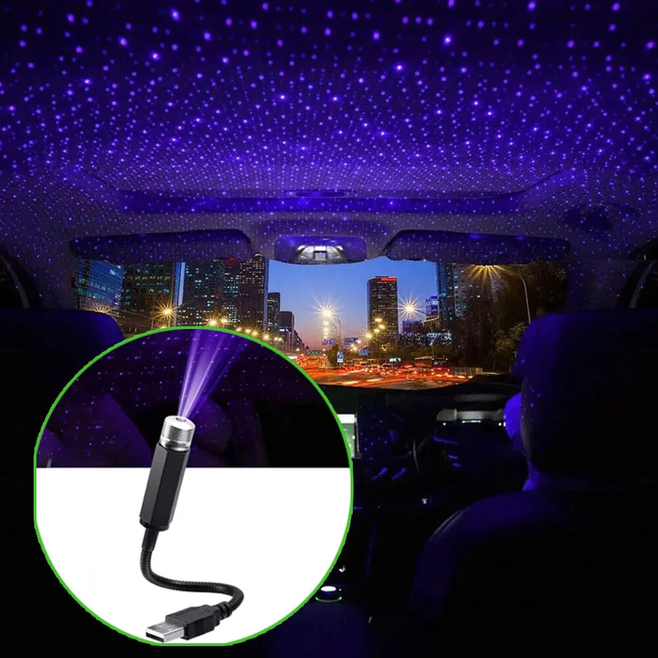 Mini LED Car Roof Star Night Light Projector | USB Galaxy Atmosphere Lamp
